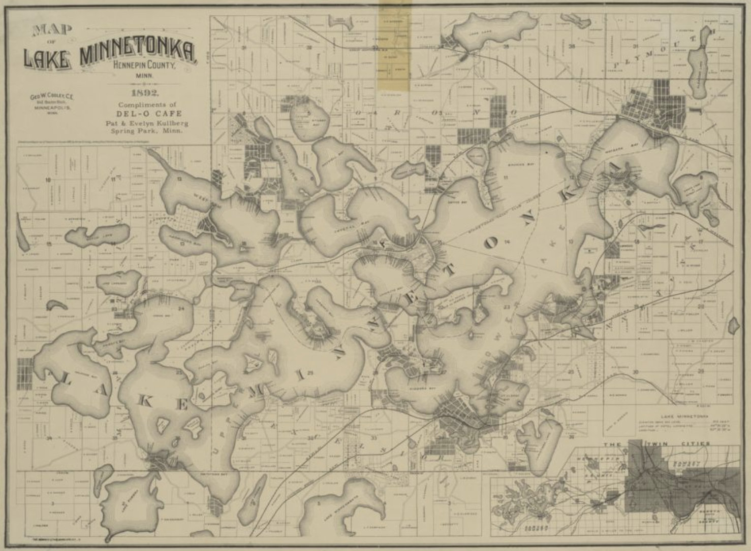 Historic map of Lake Minnetonka